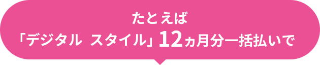 「デジタル　スタイル」・12ヵ月分一括払いで