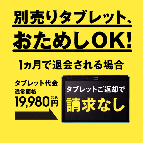 別売りタブレット、お試しOK！