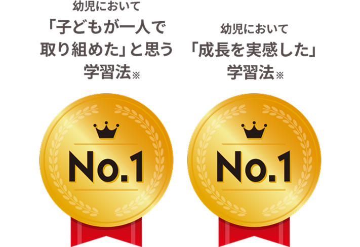 幼児において「子どもが一人で取り組めた」と思う学習法No.1※ 幼児において「成長を実感した」学習法No.1※