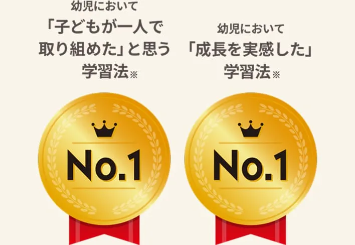 幼児において「子どもが一人で取り組めた」と思う学習法No.1※ 幼児において「成長を実感した」学習法No.1※
