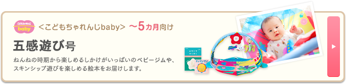 ＜こどもちゃれんじbaby＞0歳の月齢ごとの遊びを思いきり楽しむ体験を。