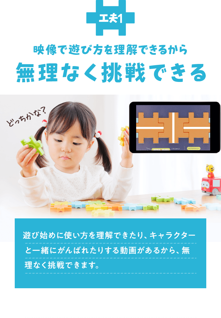 工夫1 映像で遊び方を理解できるから無理なく挑戦できる