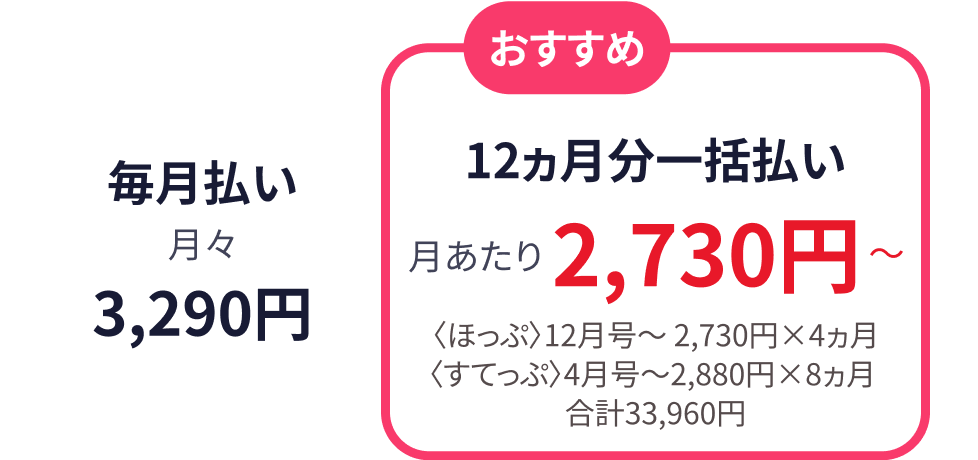 おすすめ12ヶ月分一括払い2460円