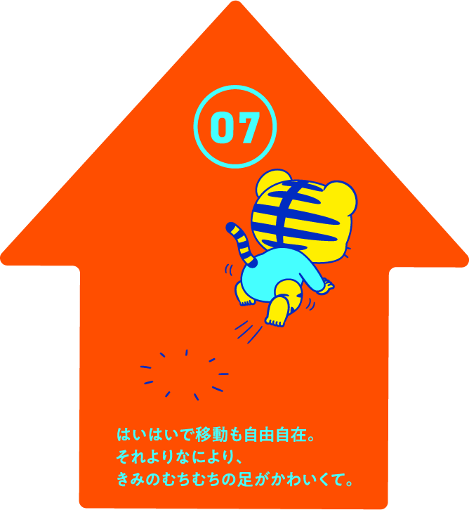 はいはいで移動も自由自在。それよりなにより、きみのむちむちの足がかわいくて。
