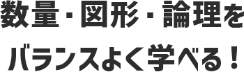 数量・図形・論理をバランスよく学べる！