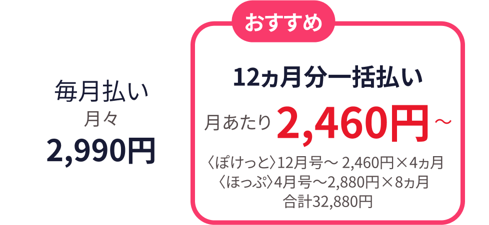 おすすめ12ヶ月分一括払い2460円