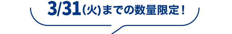 3/31（火）までの数量限定