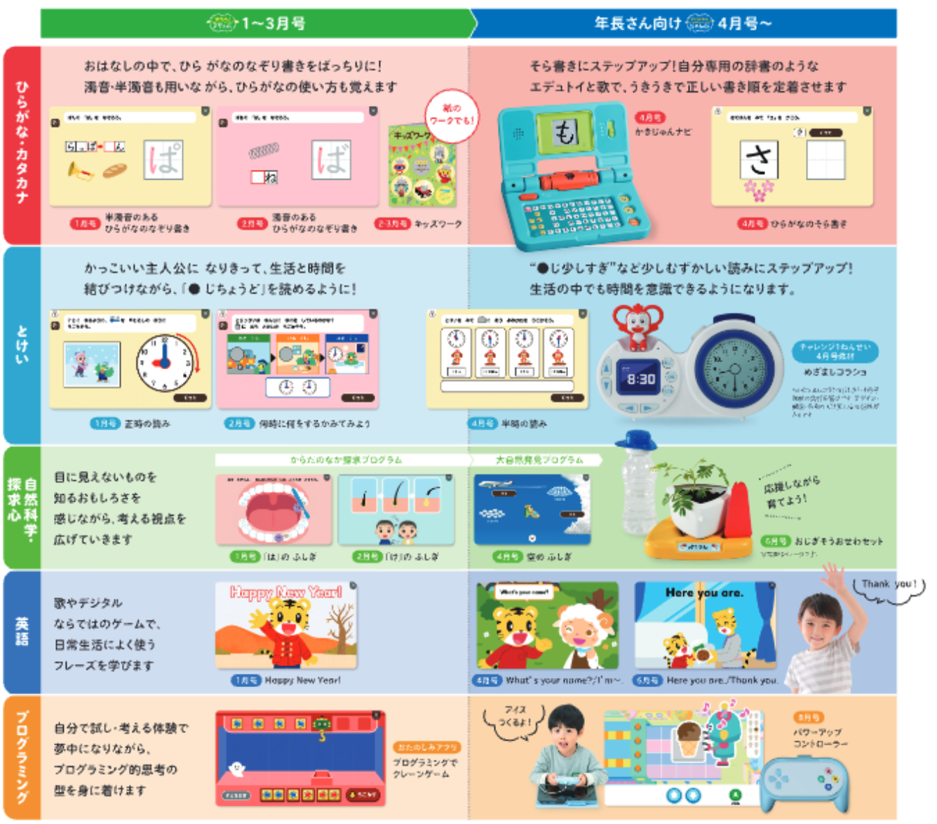 表:年間ラインナップ
